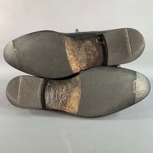 PRADA Black Perforated Leather Derby Lace-Up Shoes - Picture 6 of 10